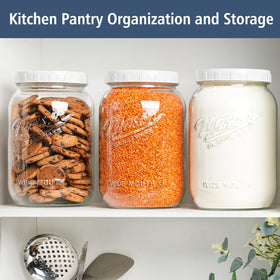 Folinstall clear glass storage jar keeps snacks visible and accessible