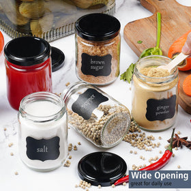 Folinstall jar with chalkboard pen and stickers for labeling and gifting.