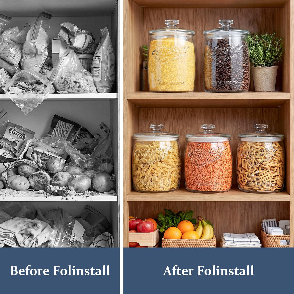 Folinstall jar shows dimensions 7.6 inches high and 5.7 inches diameter.