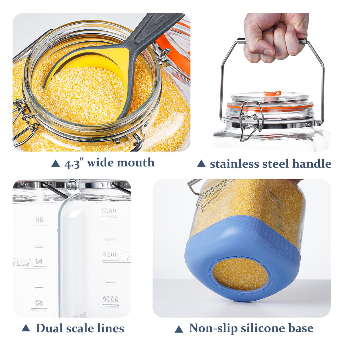Folinstall jar wide mouth opening for easy filling and cleaning