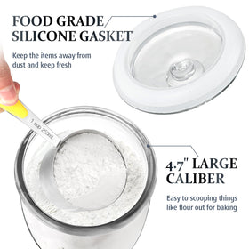 Folinstall kitchen counter jar with contemporary design complements decor and keeps dry goods visible.