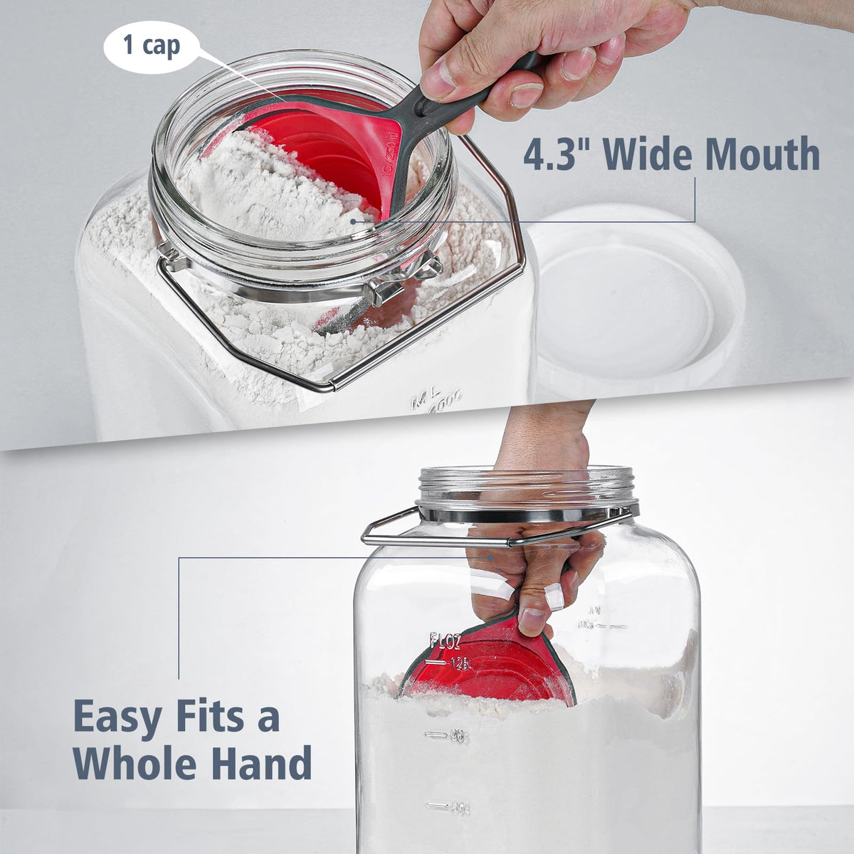 Folinstall fermentation-ready jar suitable for kombucha and kimchi projects.