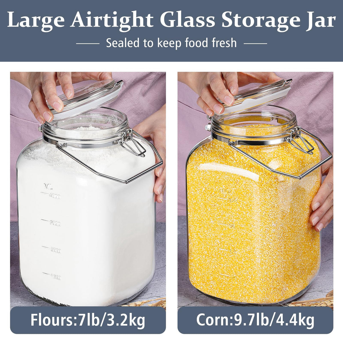 Folinstall pantry-storage-organization jar keeps kitchen staples organized and within reach.