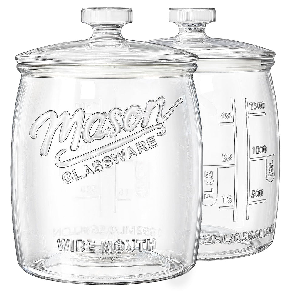 Folinstall two-pack cookie jar with wide mouth for easy filling and access.