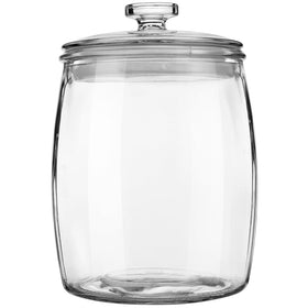 Folinstall wide-mouth apothecary jar with lid on counter for organized storage.