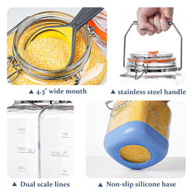 Folinstall wide mouth glass jar for easy filling and cleaning