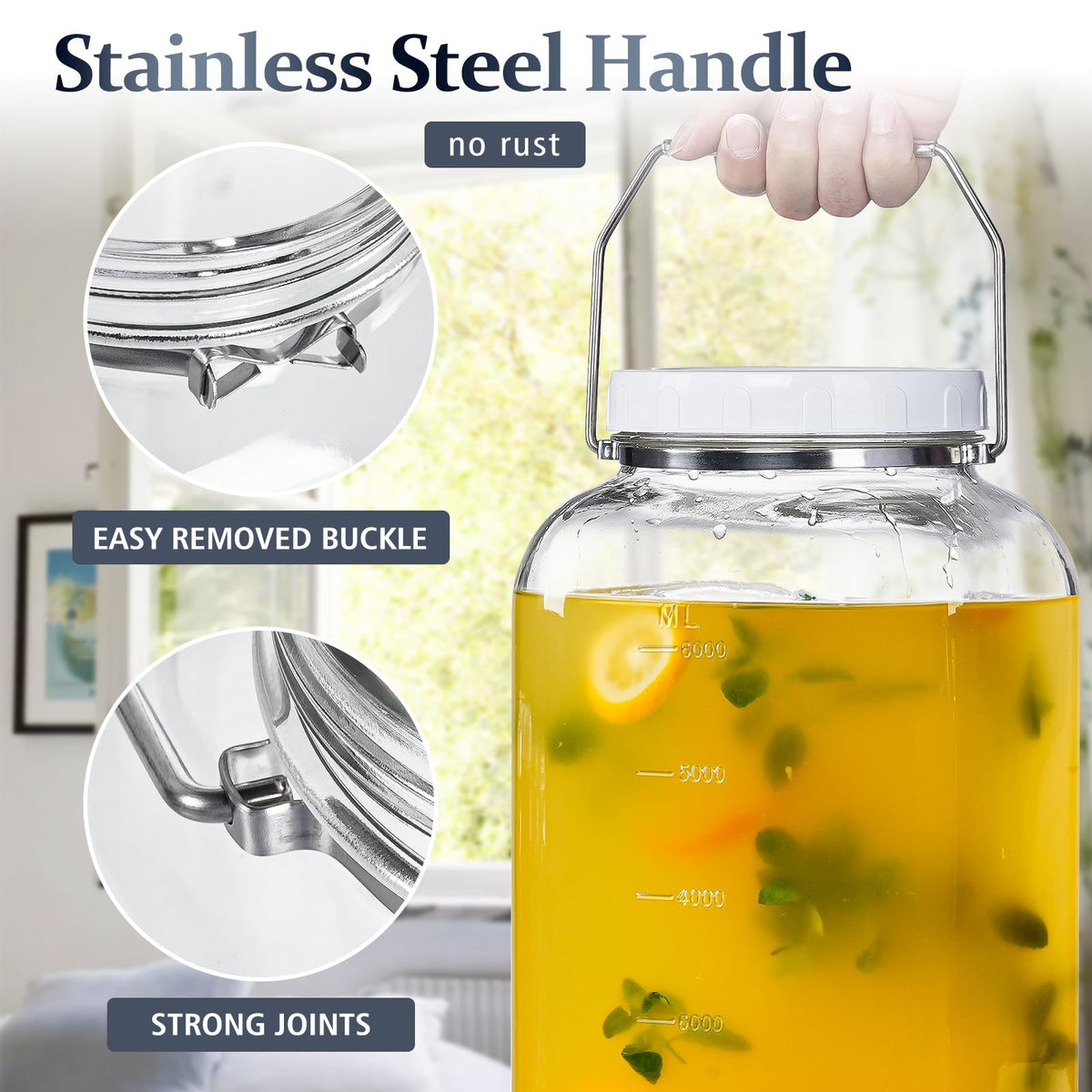 Folinstall wide-mouth storage jar for easy scooping and refilling bulk ingredients.