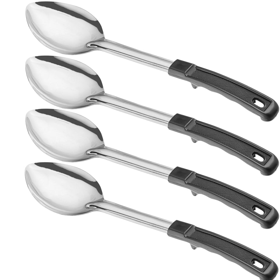 FolksField 13-inch stainless steel serving spoon, pack of four, ideal for everyday serving.