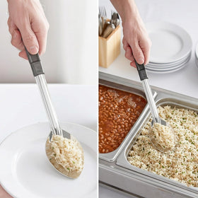 FolksField long-reach serving spoon for safe, precise portions from pans.
