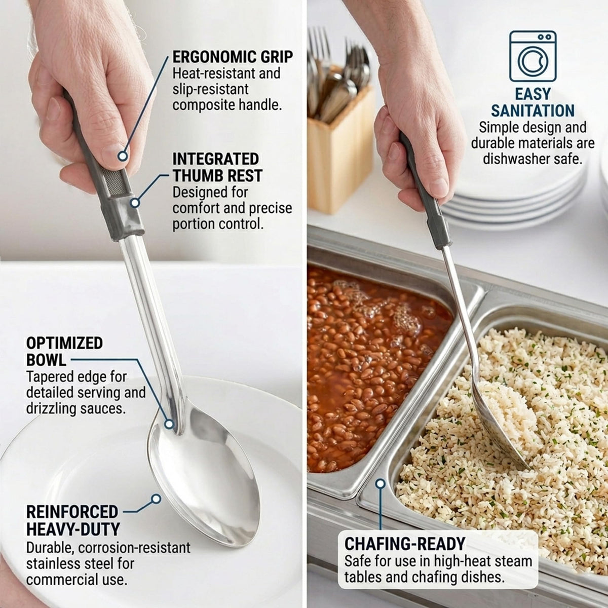 FolksField spoon with hanging hole for easy storage in busy kitchens.