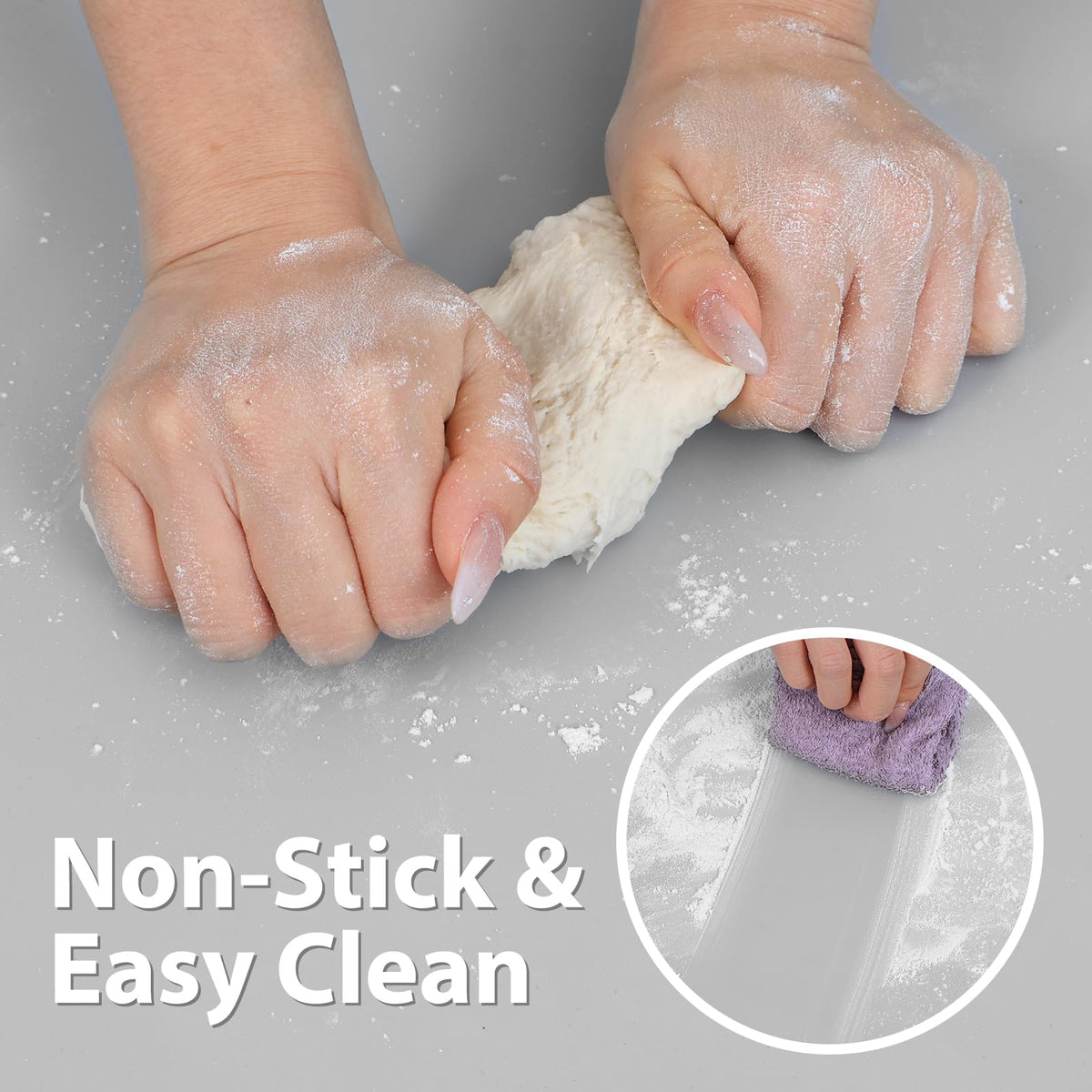 Folksy Super Kitchen dough-rolling mat in use for dough preparation.