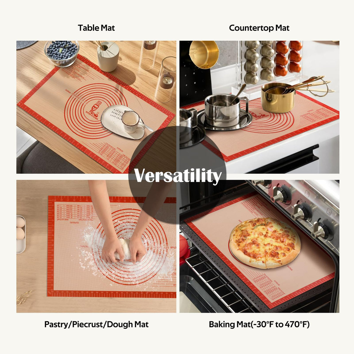 Folksy Super Kitchen extra-large mat ideal for broad dough rolling.
