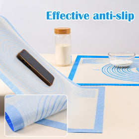 Folksy Super Kitchen mat with non-slip back stays stable during rolling.