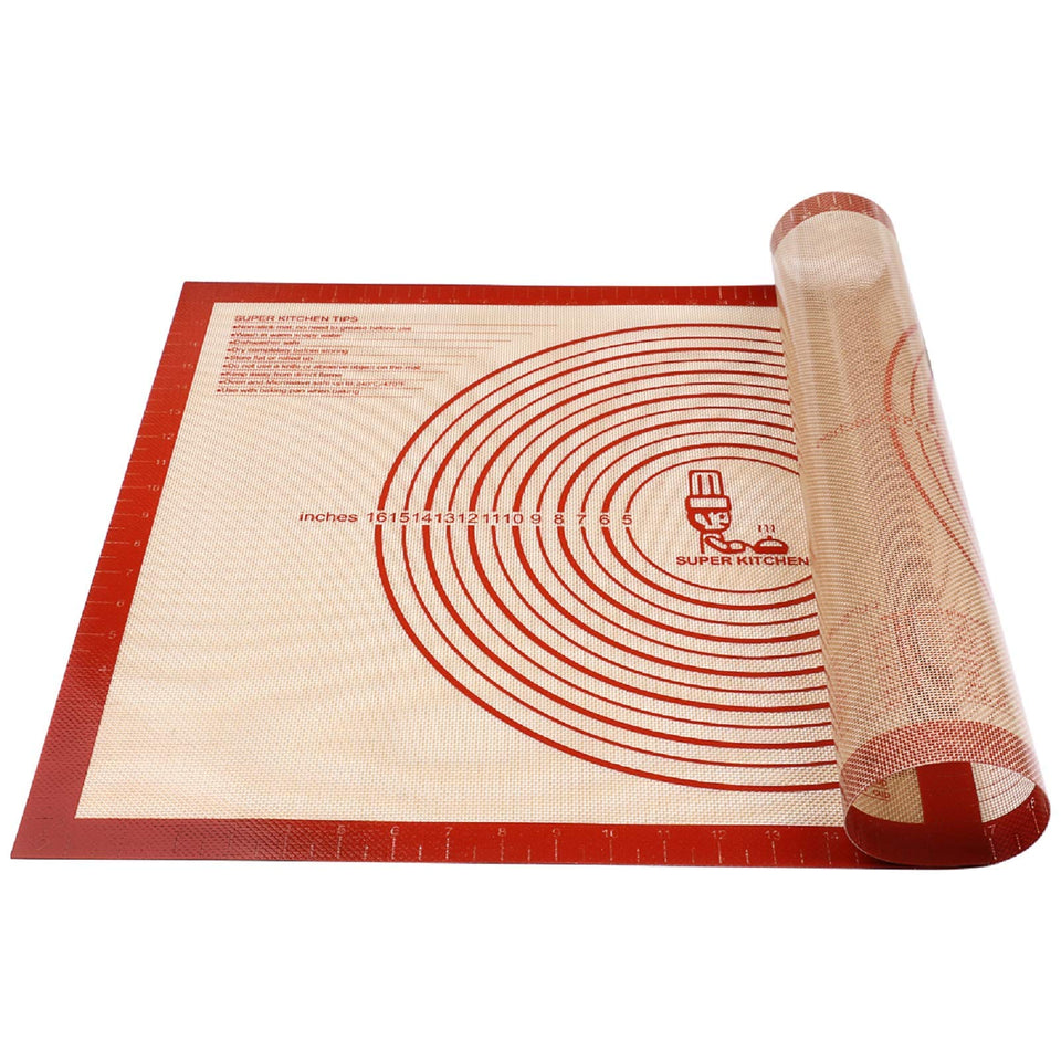 Folksy Super Kitchen pastry mat red 28x20 for smooth dough rolling.