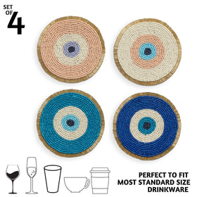 Absorbent backing and anti-slip lining keep drinks secure.