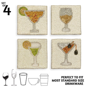 Folkulture coasters with anti-slip lining keep drinks in place on any table.