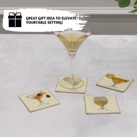 Folkulture gold-tone bead detailing adds a luxe touch to coffee tables and bars.