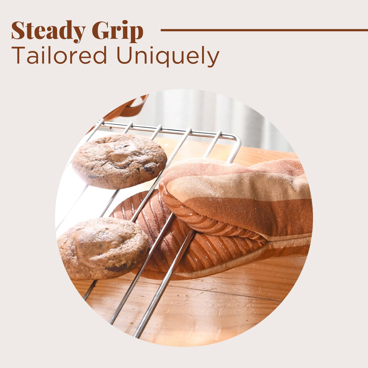 Folkulture kitchen decor-ready mitts complement cozy, modern countertops.