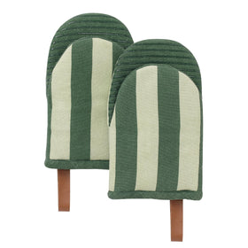 Folkulture oven mitts set in matcha color for durable, non-slip heat protection.