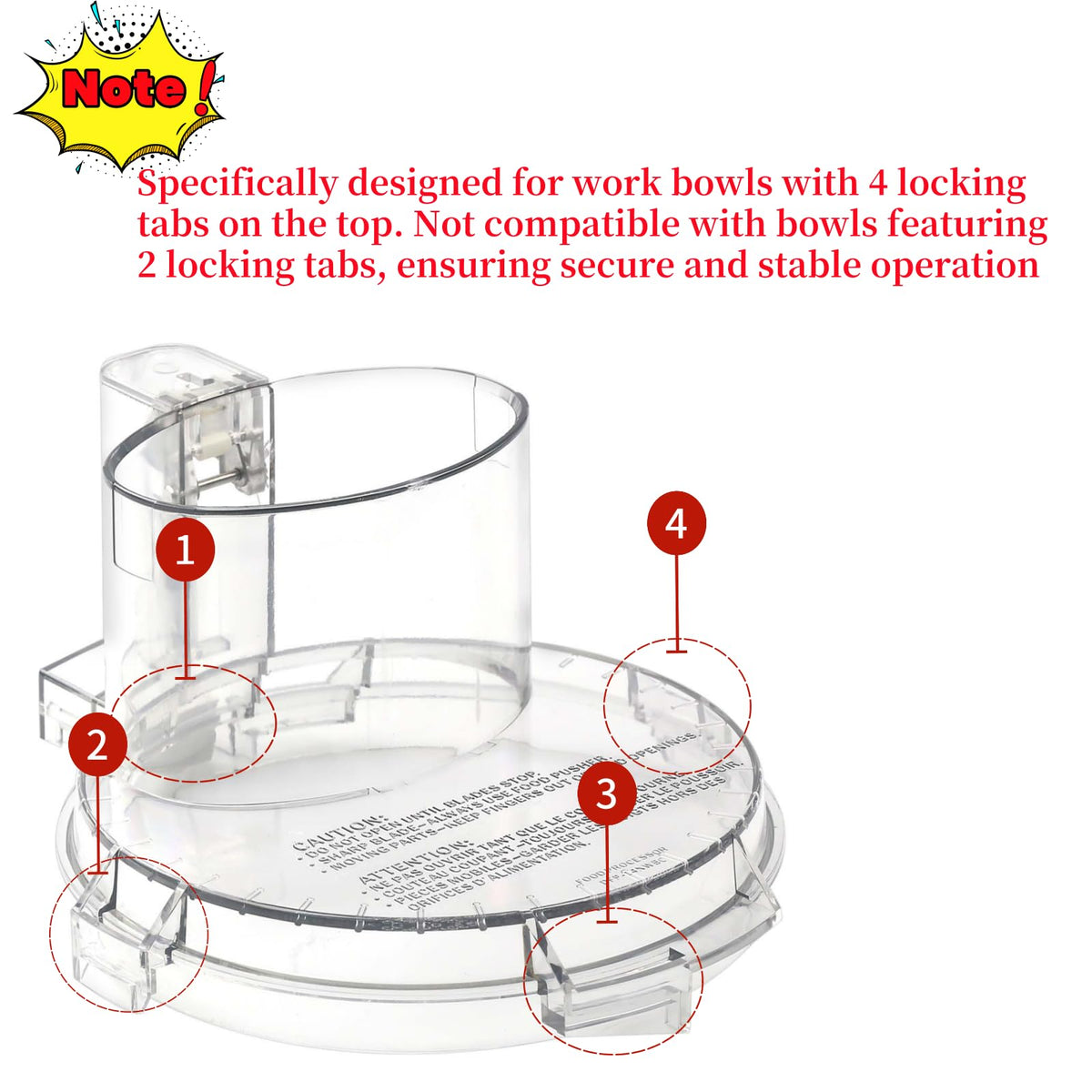 Folosem DFP-14NWBCT1 lock-tabs closeup, four-tab design for secure lid fit.