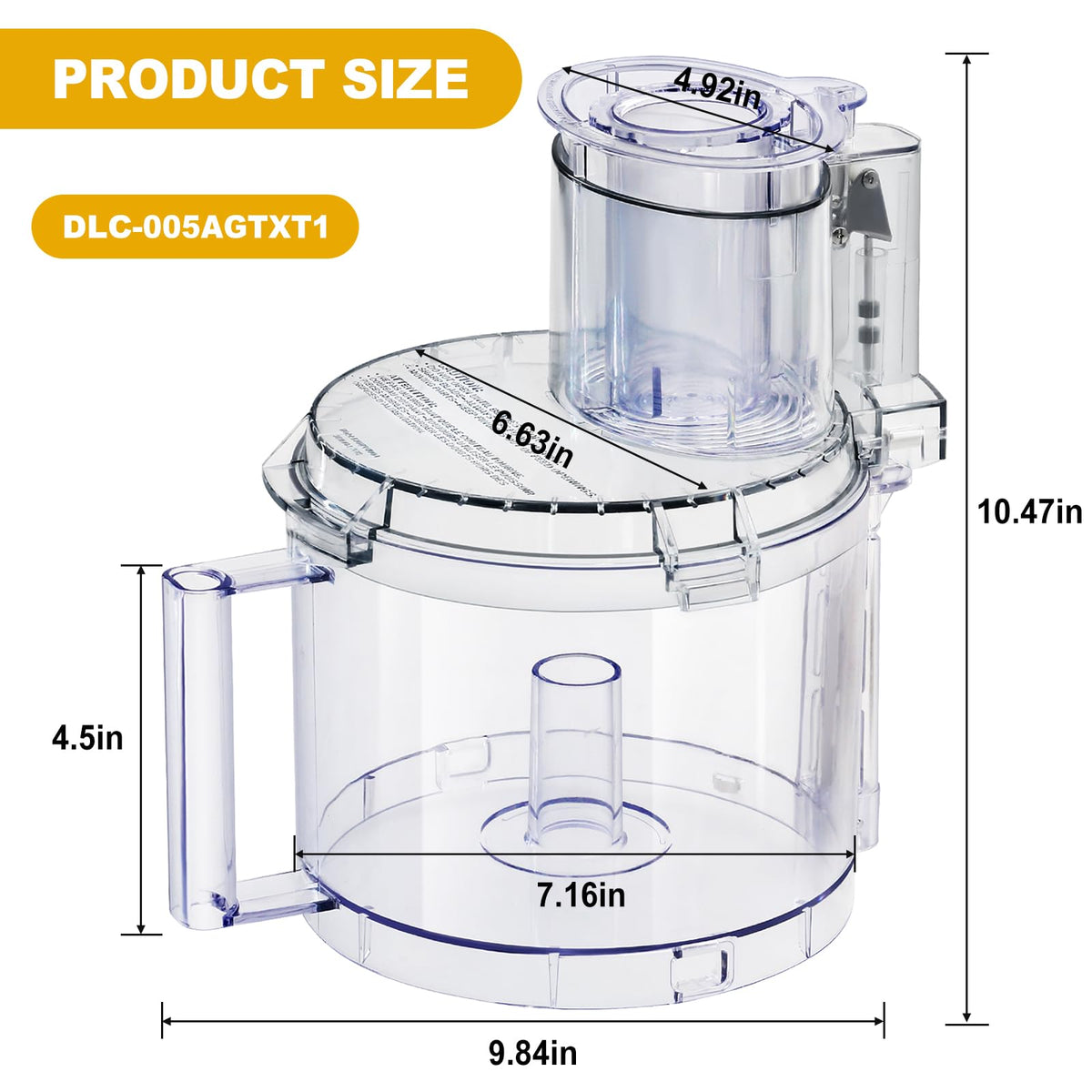 Folosem DLC-005AGTXT1 large pusher enables convenient ingredient loading.