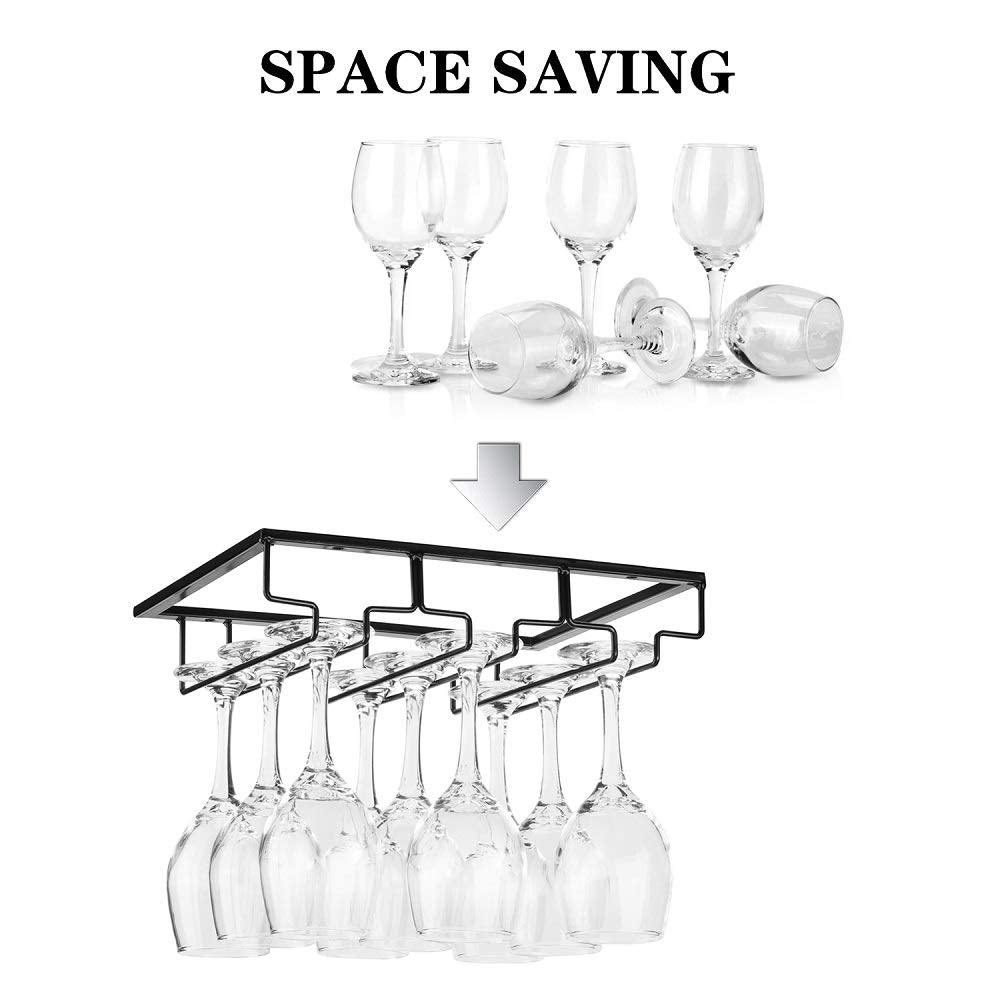 FOMANSH stemware organizer with a durable metal frame.