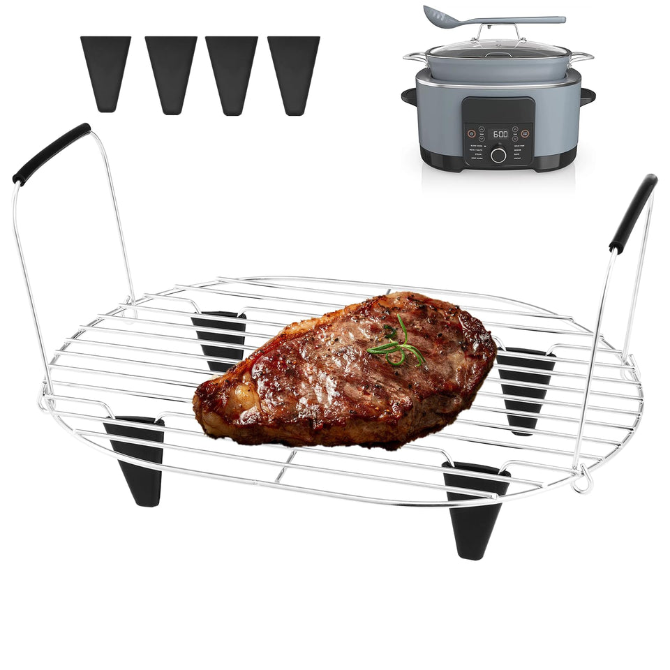 Fondpen roast and steamer rack for Ninja 8.5 qt, enabling versatile roasting and steaming.