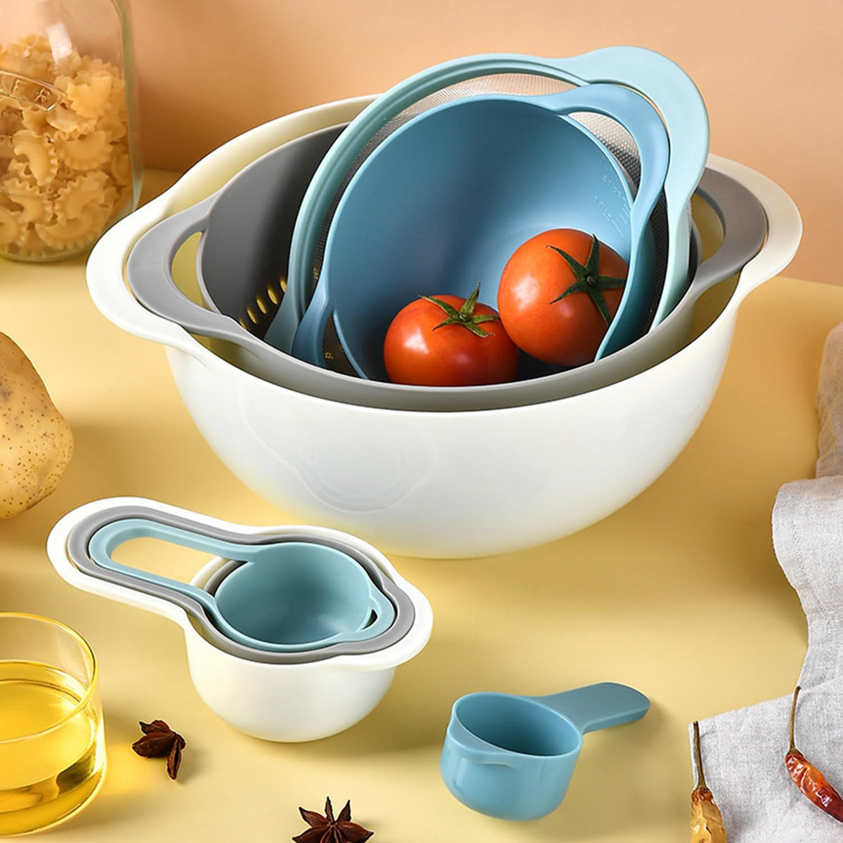 Foni Fox multifunction bowls ideal for mixing pouring and filtering.