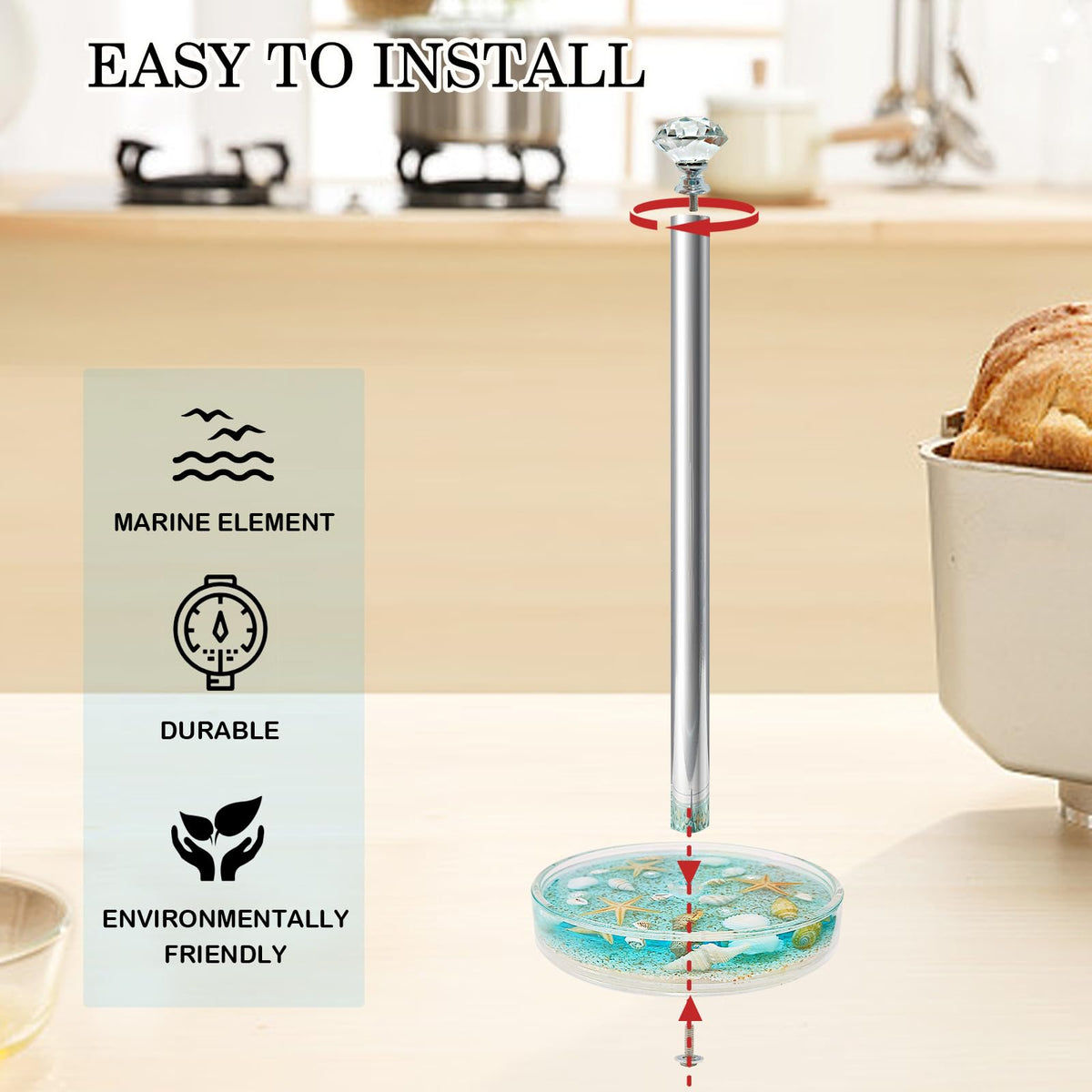 FONMY weighted-base holder provides stability for fast kitchen tasks.