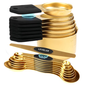 FONYA 16-piece gold measuring set with magnetic nesting for space-saving organization.