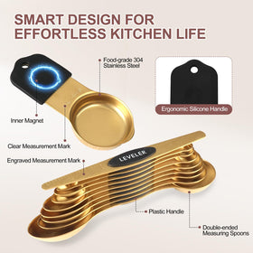 FONYA magnetic nesting cups and spoons keep kitchen drawers organized.