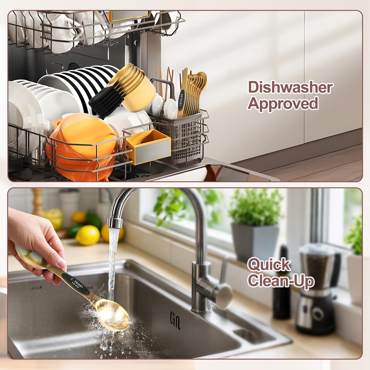 FONYA silicone handles provide secure grip on oily ingredients.