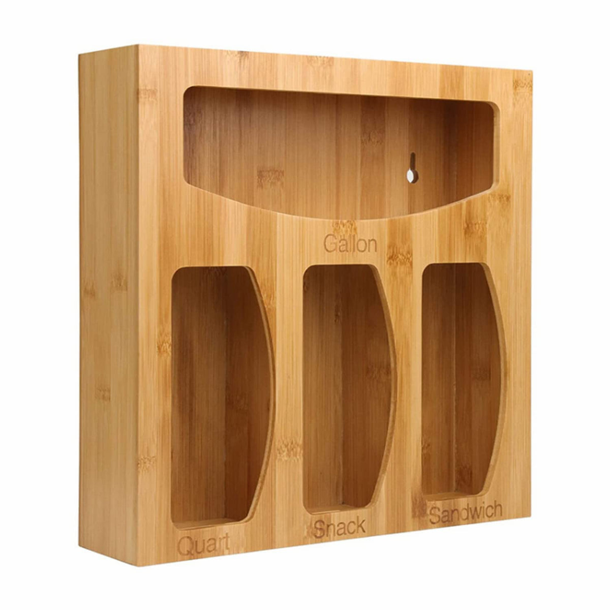 Food Ziplock Bag Storage Organizer neatly stores bags in a drawer for easy access.