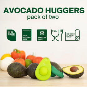 Food Huggers small avocado hugger on sliced avocado keeps fresh.