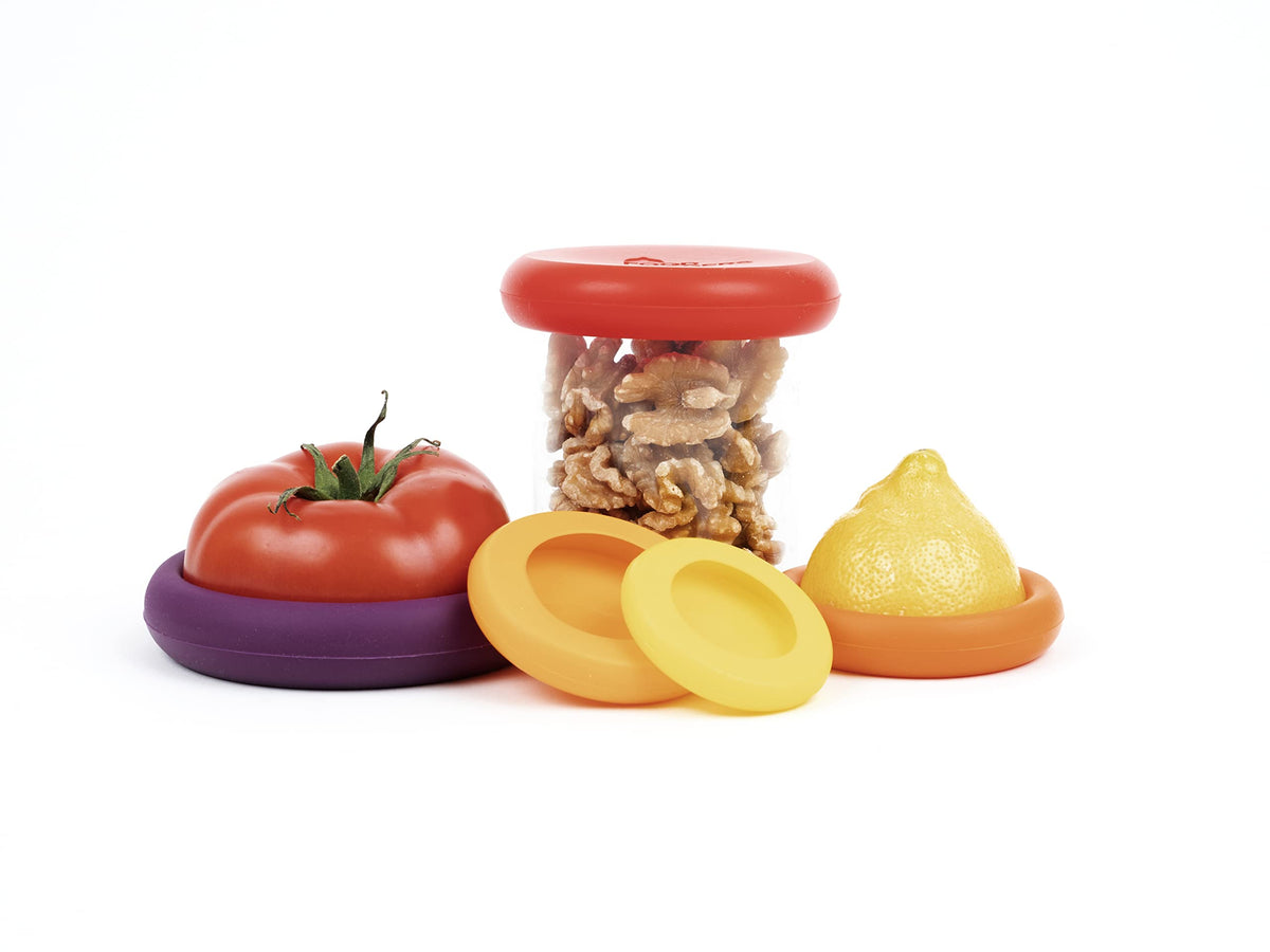 Food Huggers round silicone savers bundle keeps pantry organized and eco-friendly.