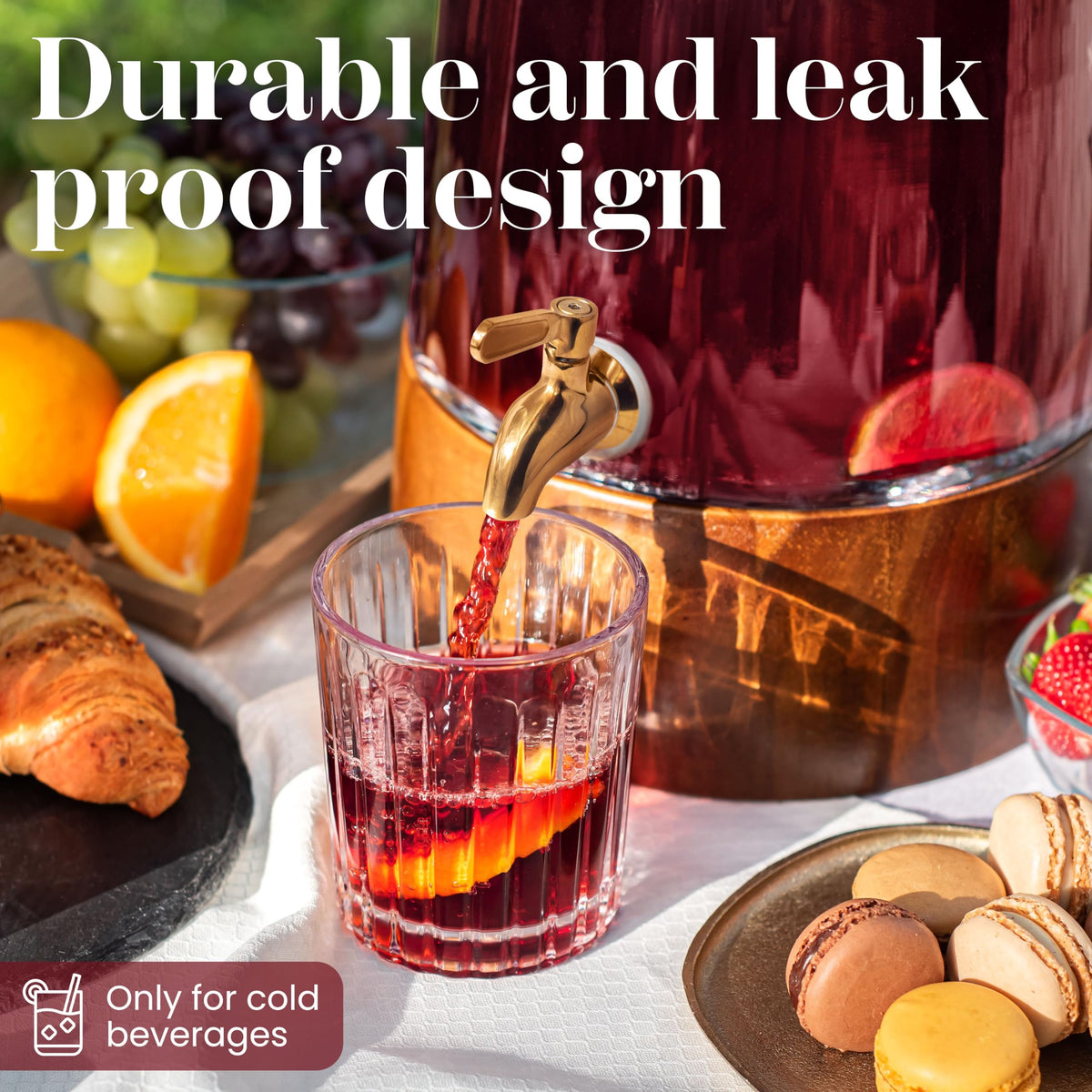 FOODLE 1.72 gallon capacity keeps drinks flowing without constant refills