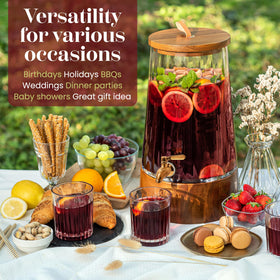 FOODLE glass dispenser on a sturdy stand for stylish beverage service