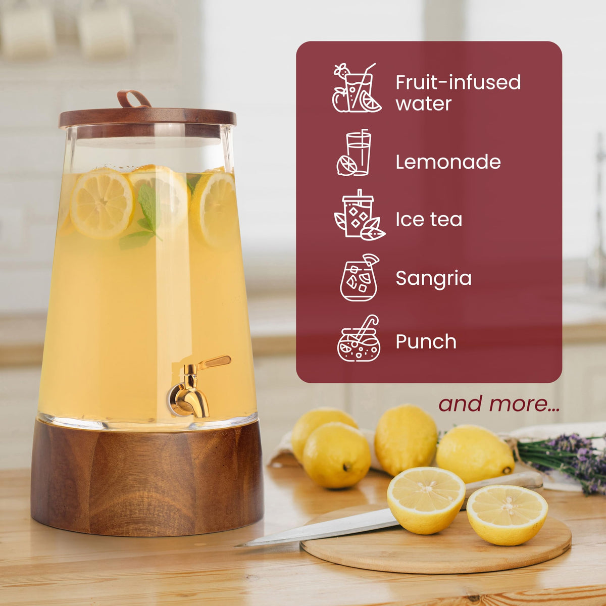 FOODLE clear glass showcases beverage colors for an attractive serving station