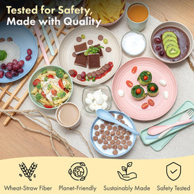 FOODLE Wheat Straw Dinnerware Set camping-ready kit for safe outdoor dining.