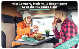 FOODLE lightweight design reduces bulk in backpacks and RV cabinets.