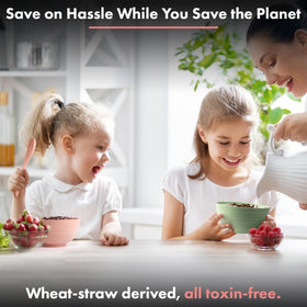 FOODLE Wheat Straw Dinnerware Set lightweight kit for travel and camping.