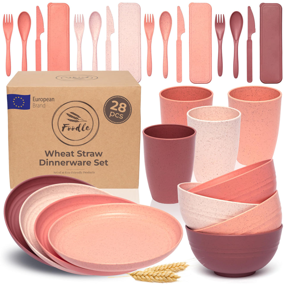 FOODLE wheat straw dinnerware plates offer lightweight durability for everyday meals