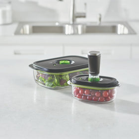 FoodSaver 2116382 marinate mode container highlights rapid marination options.