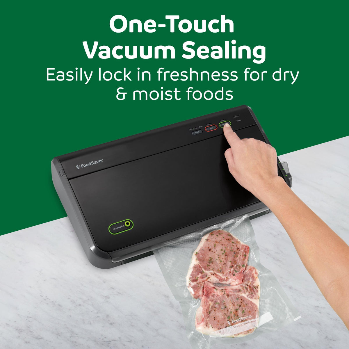 FoodSaver accessory hose demonstrates versatile tool compatibility.