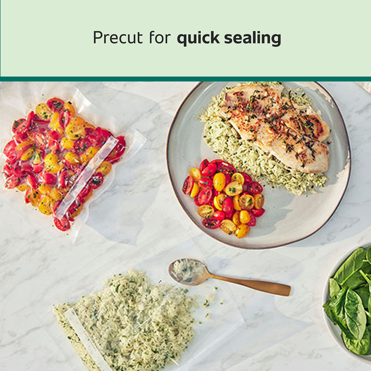FoodSaver with air-channel design enables efficient air removal for tight seals.