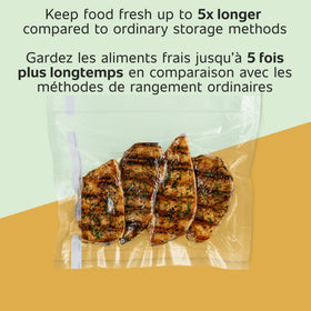 FoodSaver BPA-free multi-layer design for safe, durable storage of foods.