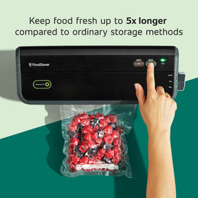 FoodSaver BPA-free multilayer construction blocks moisture and oxygen for extended freshness.