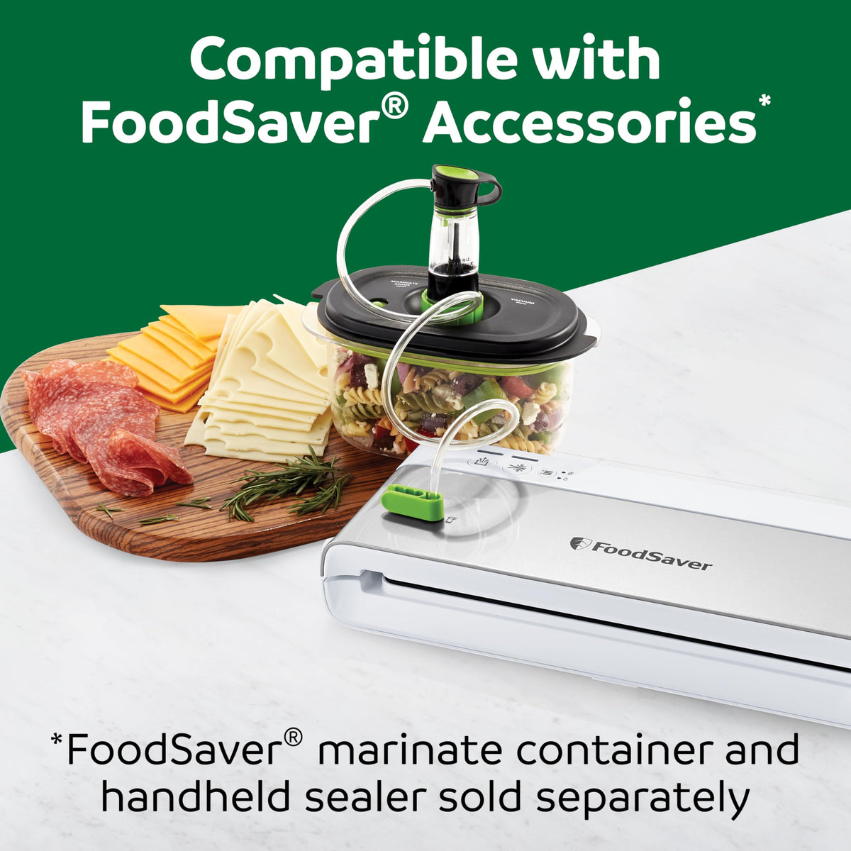 FoodSaver compatibility with other accessories expands sealing versatility.