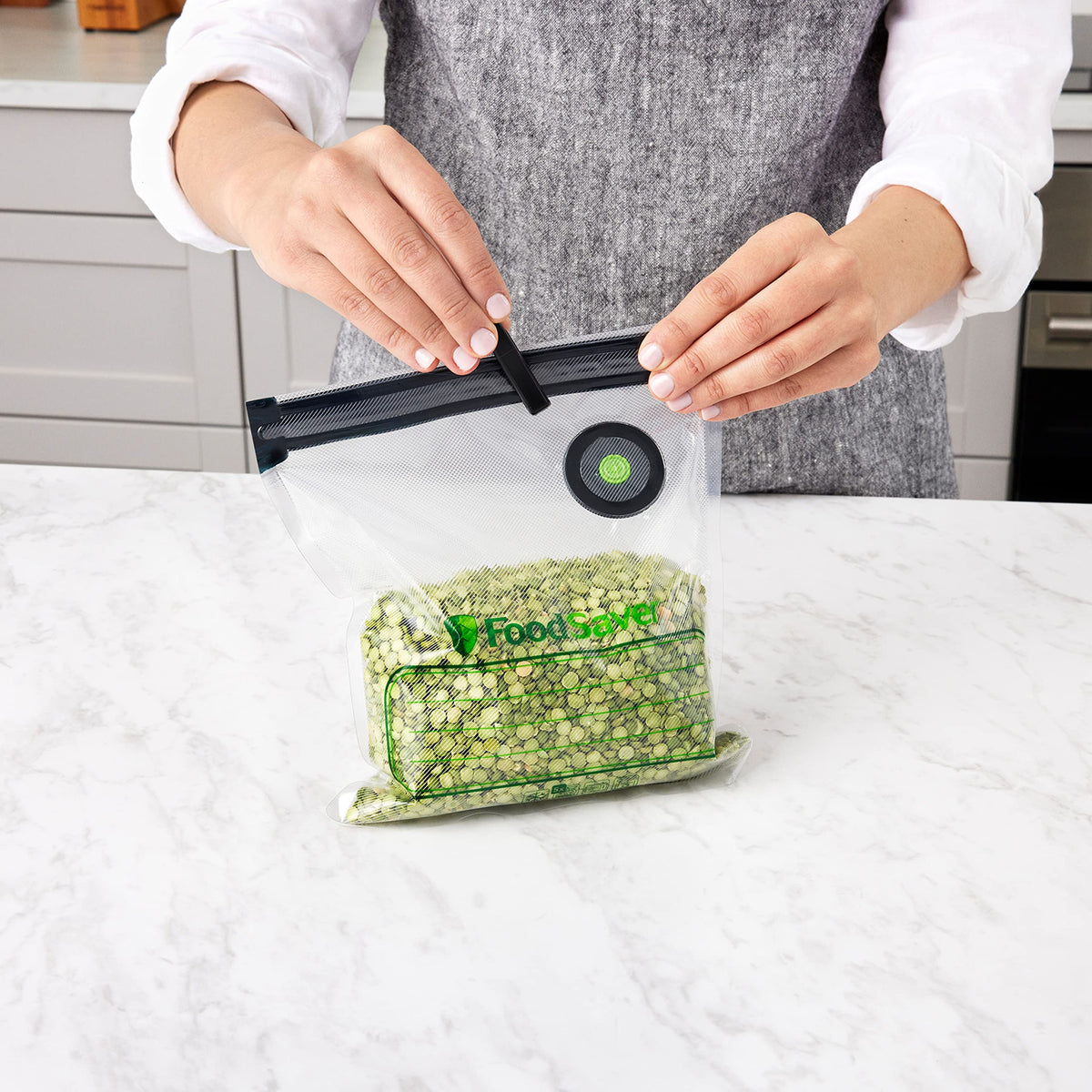 FoodSaver gallon bags ready for sous vide use, precision cooking.