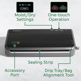 FoodSaver included bags and rolls ready for immediate use.